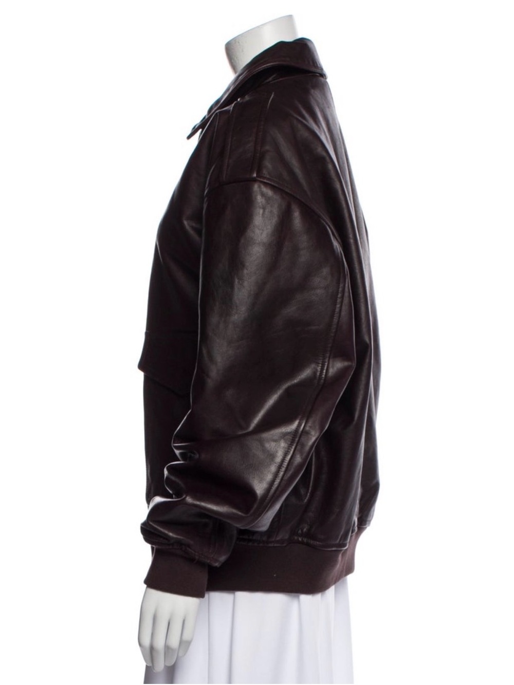 The Frankie Shop VIPER LEATHER JACKET - BROWN - Picture 8 of 17